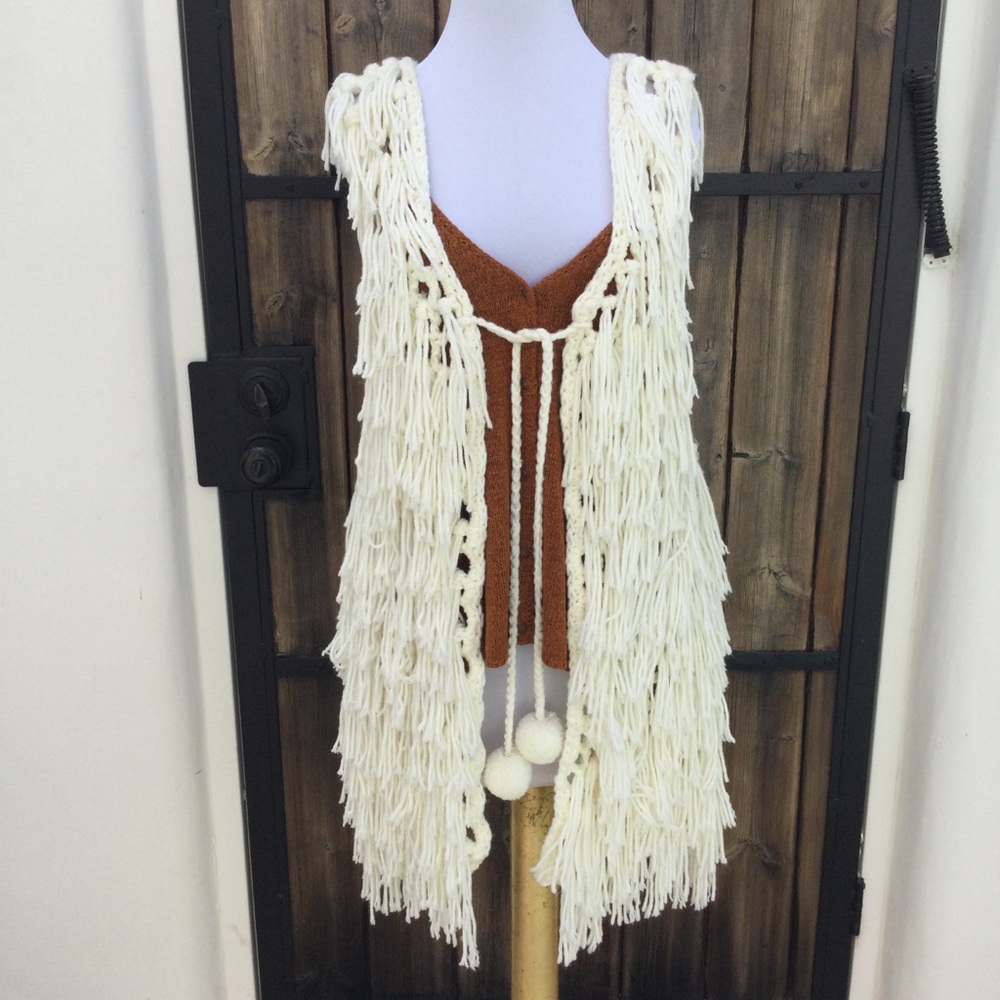 Boho Chic Shaggy Crochet  Vest